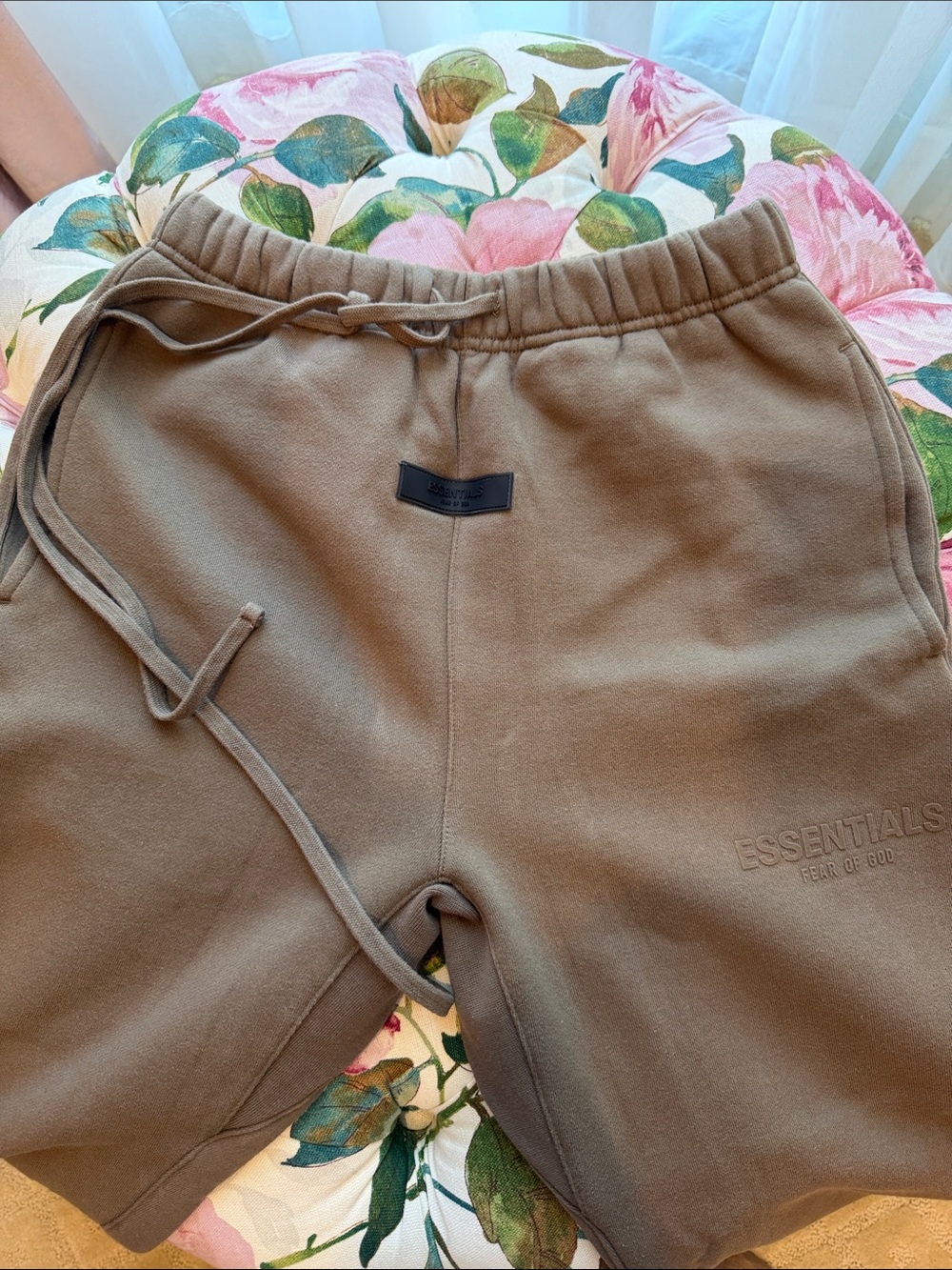 Fear of God Essentials Track Shorts in Taupe Brown